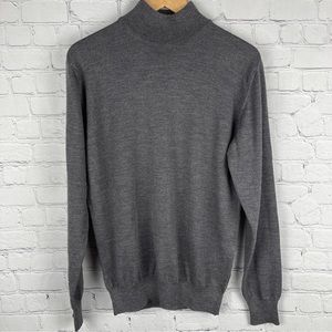 BALTHAZAR men's 100% extra fine merino wool mockneck sweater, size M